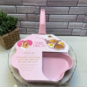 Paris Hilton ❤️8in pink heart Non stick Fry Pan PFAS Free NWT